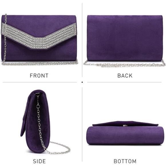 Women's Evening Bags Formal Party Clutches Wedding Purses Cocktail Prom - Picture 2 of 5